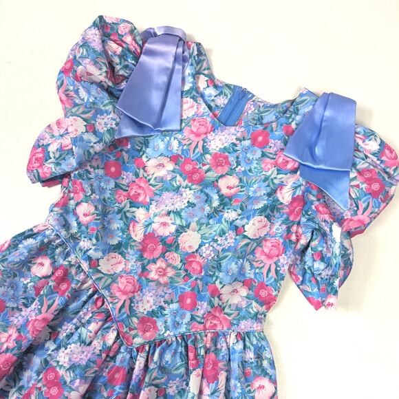 Vtg Bryan Dress Girls Sz 8 Floral Tea Party Fancy Princess 90s - Picture 2 of 7